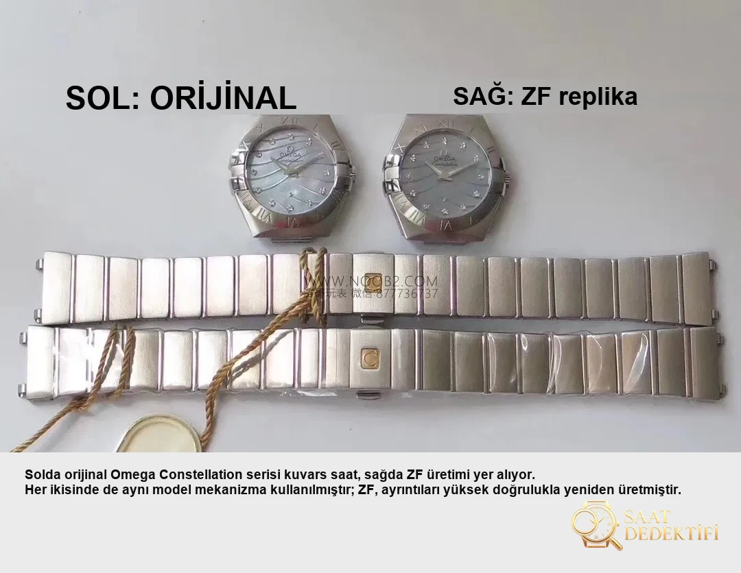 Comparaison avec une réplique réelle : examen de la montre à quartz pour femme Omega Constellation de ZF Factory avec l'original - Angle général et position esthétique