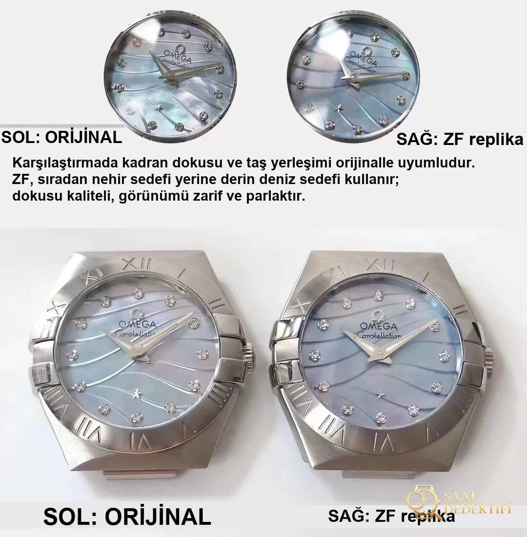 Réel ou réplique : examen de la montre à quartz pour femme Omega Constellation de ZF Factory avec l'original - Boîtier en acier et qualité de polissage