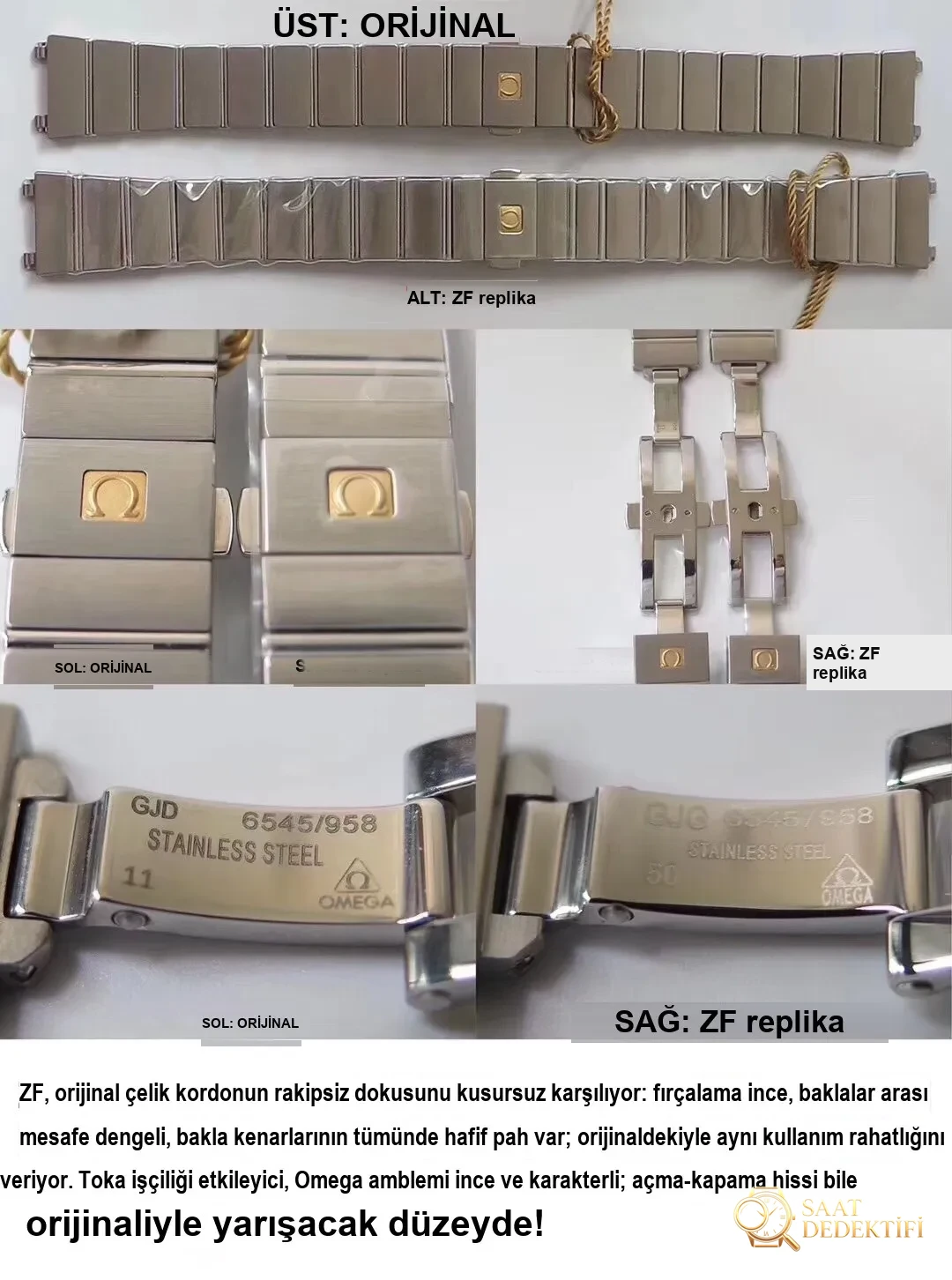 Comparaison avec une réplique réelle : examen de la montre à quartz pour femme Omega Constellation de ZF Factory avec l'original - Disposition des roues du mécanisme et roulements en pierre