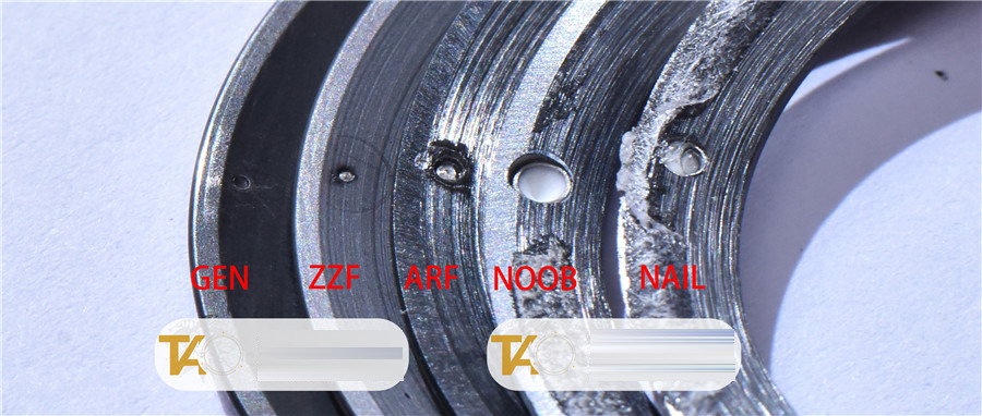 Gerçek-replika karşılaştırması: ZZ Factory AR Factory NAIL ve N Factory Rolex siyah su hayaleti replika saatiyle orijinalin en detaylı görselli incelemesi — 28. fotoğraf