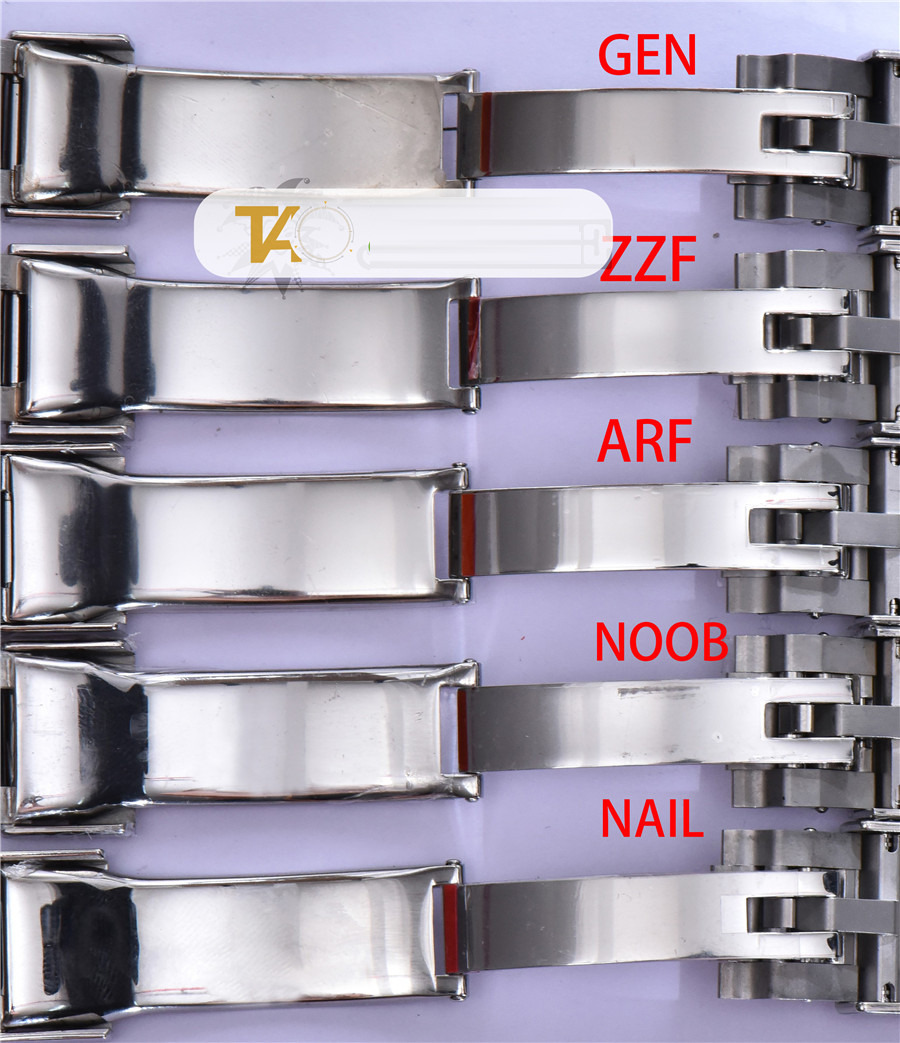 Gerçek-replika karşılaştırması: ZZ Factory AR Factory NAIL ve N Factory Rolex siyah su hayaleti replika saatiyle orijinalin en detaylı görselli incelemesi — 40. fotoğraf