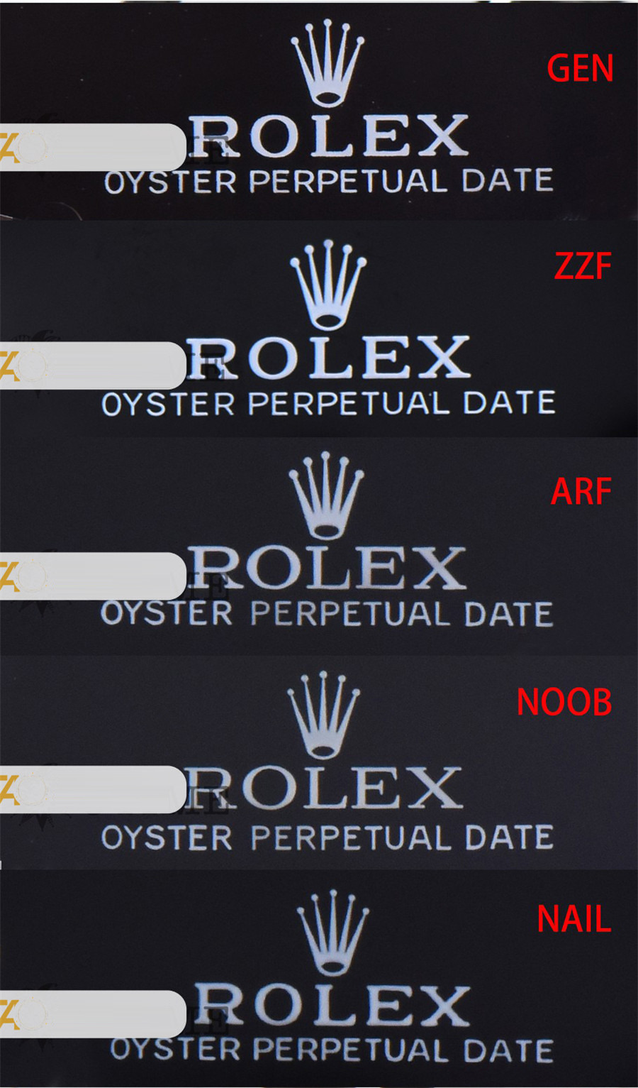 Gerçek-replika karşılaştırması: ZZ Factory AR Factory NAIL ve N Factory Rolex siyah su hayaleti replika saatiyle orijinalin en detaylı görselli incelemesi — 51. fotoğraf