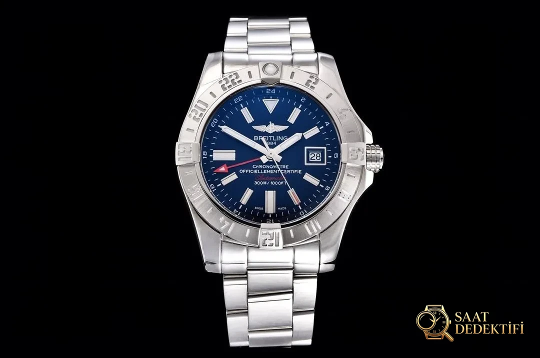 GF Factory V2 Breitling Avenger II GMT A3239011 güncellenmiş versiyon replika saat ile orijinal karşılaştırmalı inceleme - Cam Yansıma Önleyici (AR) Kaplama