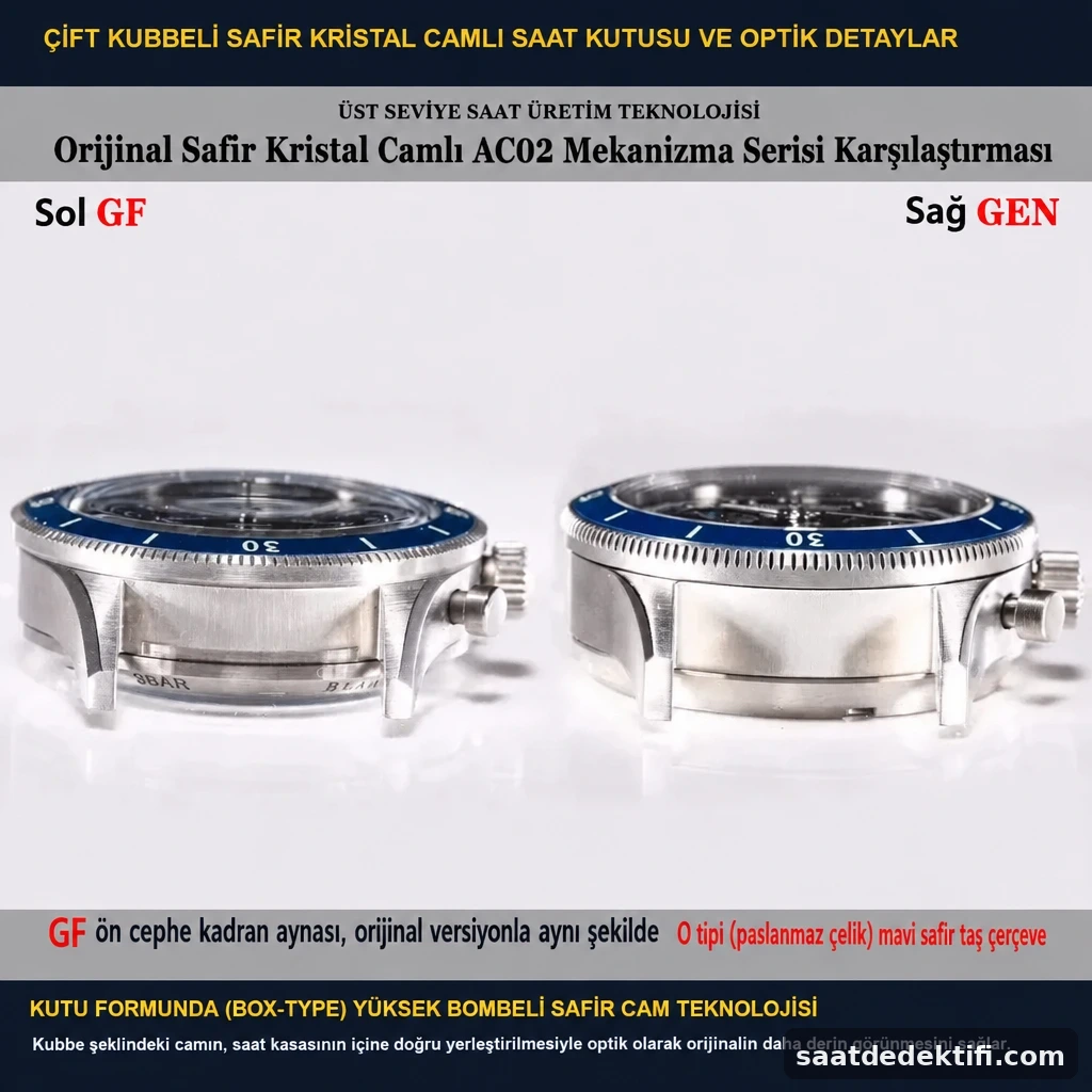 Blancpain Air Command çift kubbeli glassbox safir cam detayı