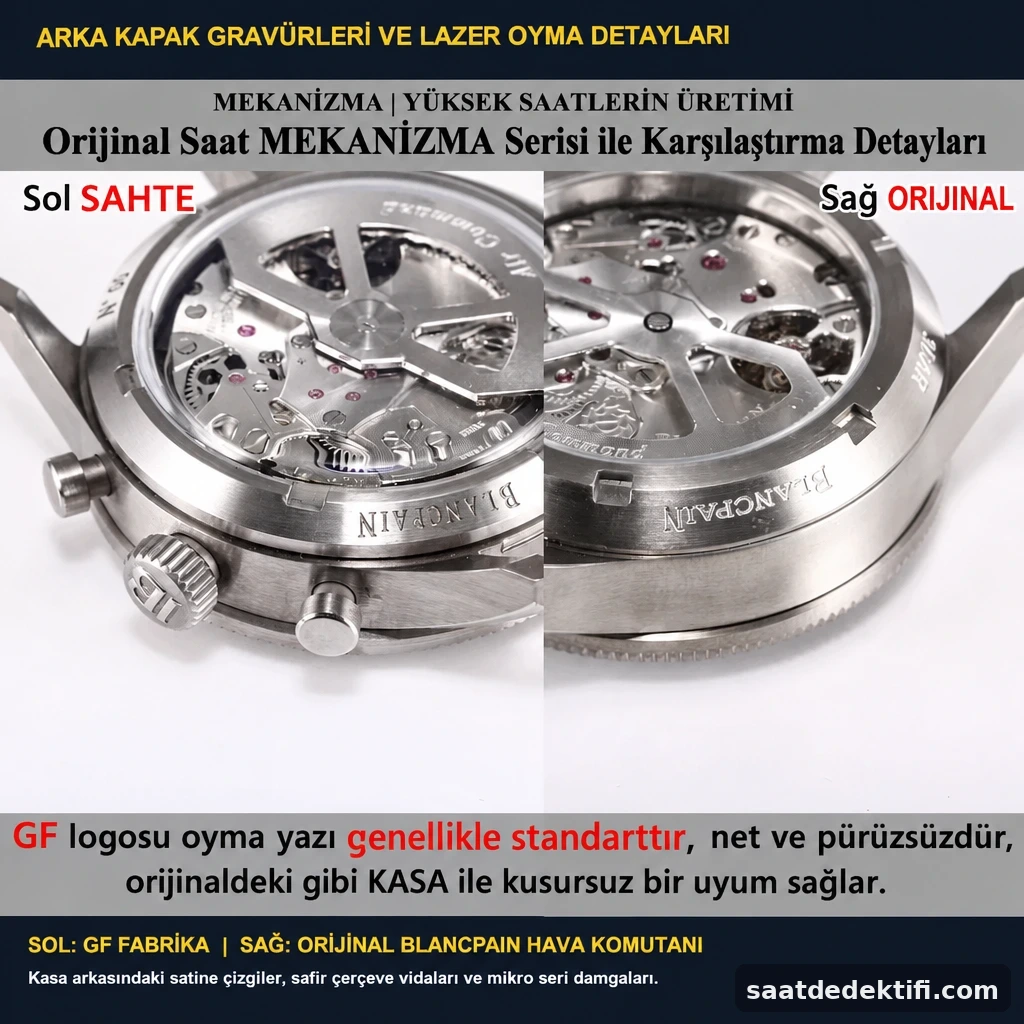 Blancpain Air Command arka kapak ve safir montaj halkası karşılaştırması