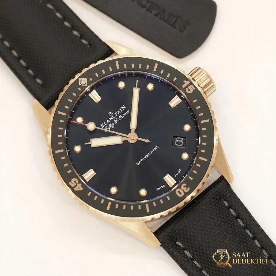 GF Factory Blancpain Fifty Fathoms 50 Fathoms Serisi 5000-36S30-B52A Kol Saati - Kasa Profili ve Kurma Kolu İncelemesi