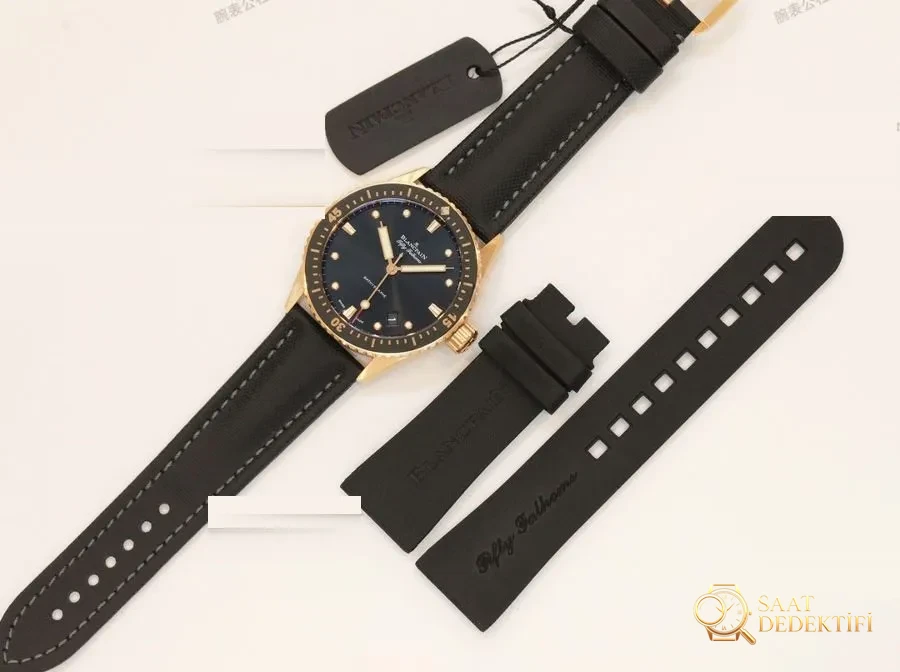 GF Factory Blancpain Fifty Fathoms 50 Fathoms Serisi 5000-36S30-B52A Kol Saati - Fosfor ve Super-LumiNova Gece Görünümü