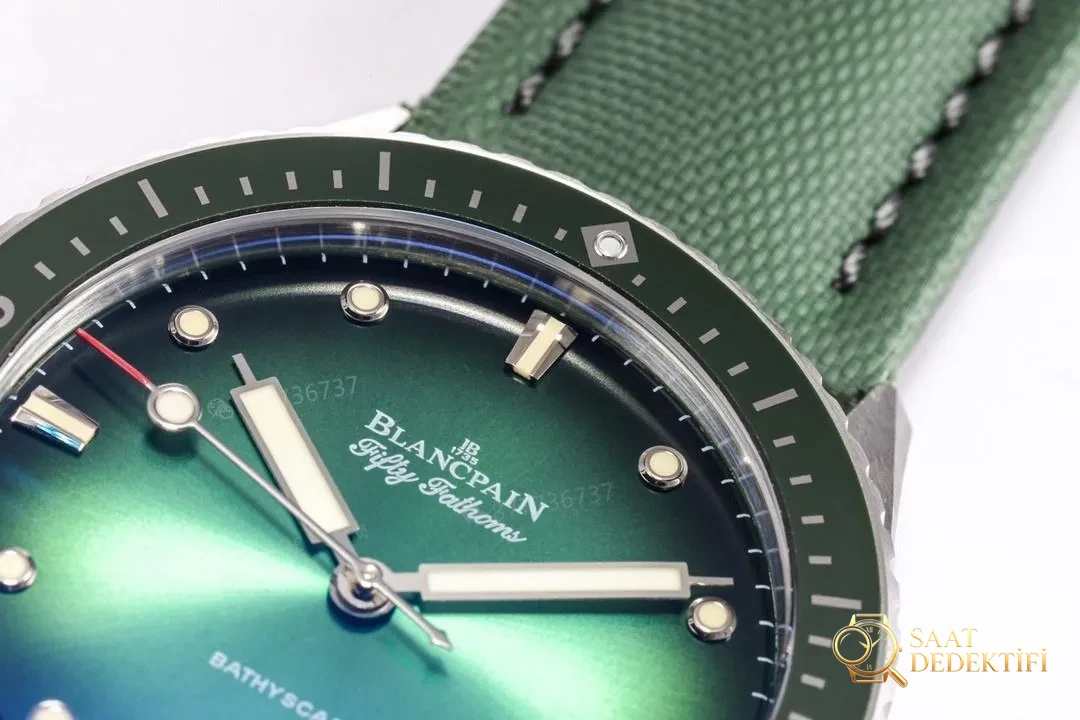 GF Factory Blancpain Fifty Fathoms 5000 Aurora Green çelik kasa limitli üretim incelemesi - Kasa Profili ve Kurma Kolu İncelemesi