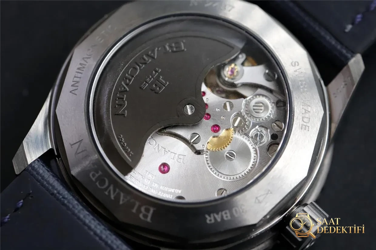 GF Factory Blancpain Fifty Fathoms 5000 mavi kadranlı seramik modelin işçiliği nasıl? ZF Factory modeli geride bırakabilir mi? - Mekanizma Zemberek ve Balans Detayı