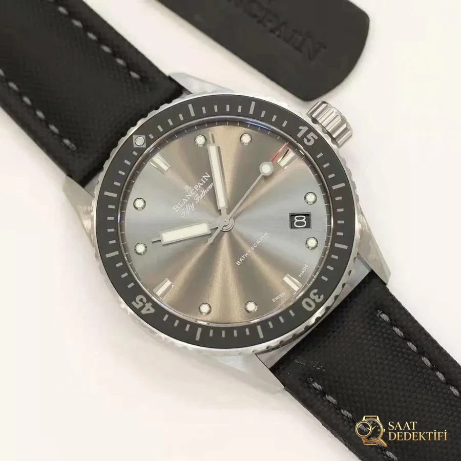 GF Factory Blancpain Fifty Fathoms 5000 saten fırçalanmış çelik kasa versiyonu incelemesi - Kasa Profili ve Kurma Kolu İncelemesi