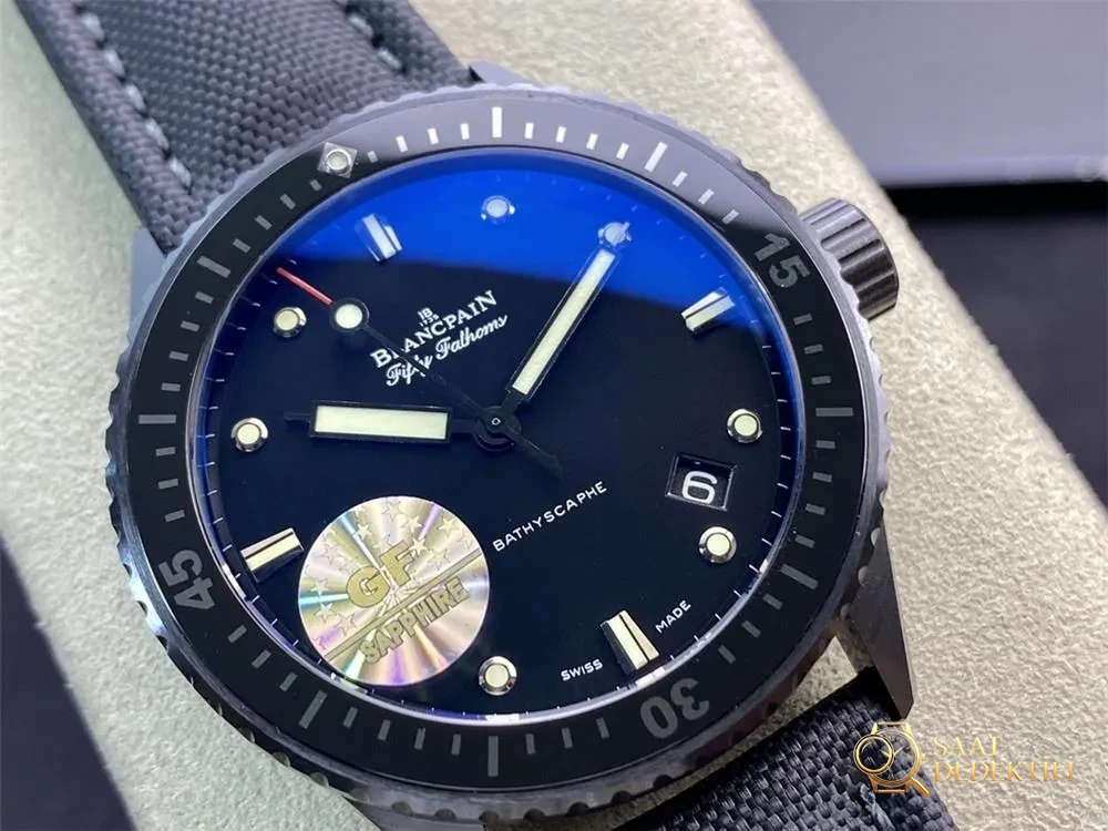 GF Factory Blancpain Fifty Fathoms 5000 serisi 43 mm saat almaya değer mi? - Kadran Detayı ve Bezel İşçiliği