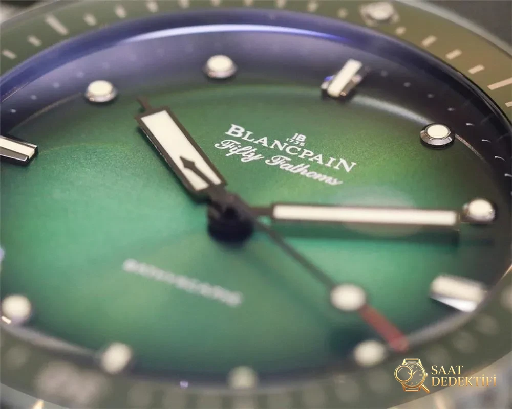 GF Factory Blancpain Fifty Fathoms 5005 Yeşil Kadranlı Great Hammerhead Seramik Kol Saati - Kasa Profili ve Kurma Kolu İncelemesi