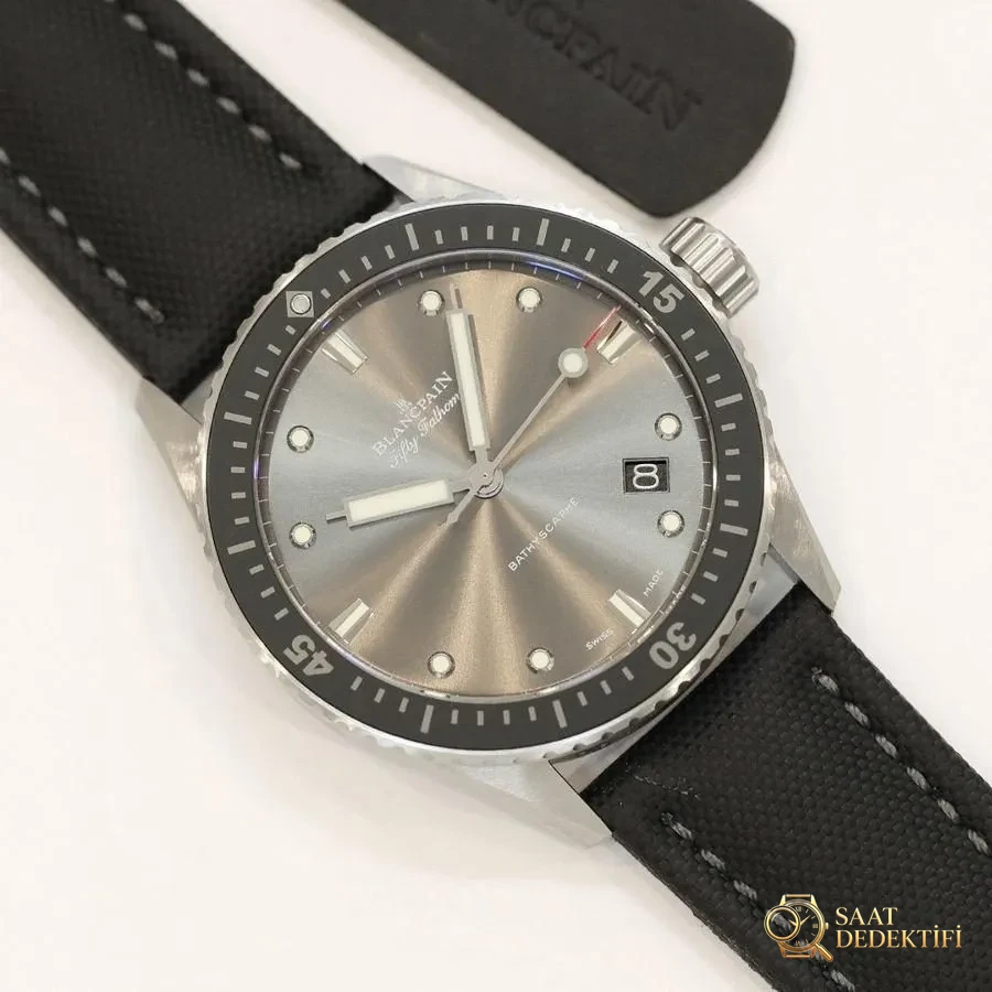 GF Factory Blancpain Fifty Fathoms 5100B-1110-B52A saati (çelik kasa) - Kasa Profili ve Kurma Kolu İncelemesi