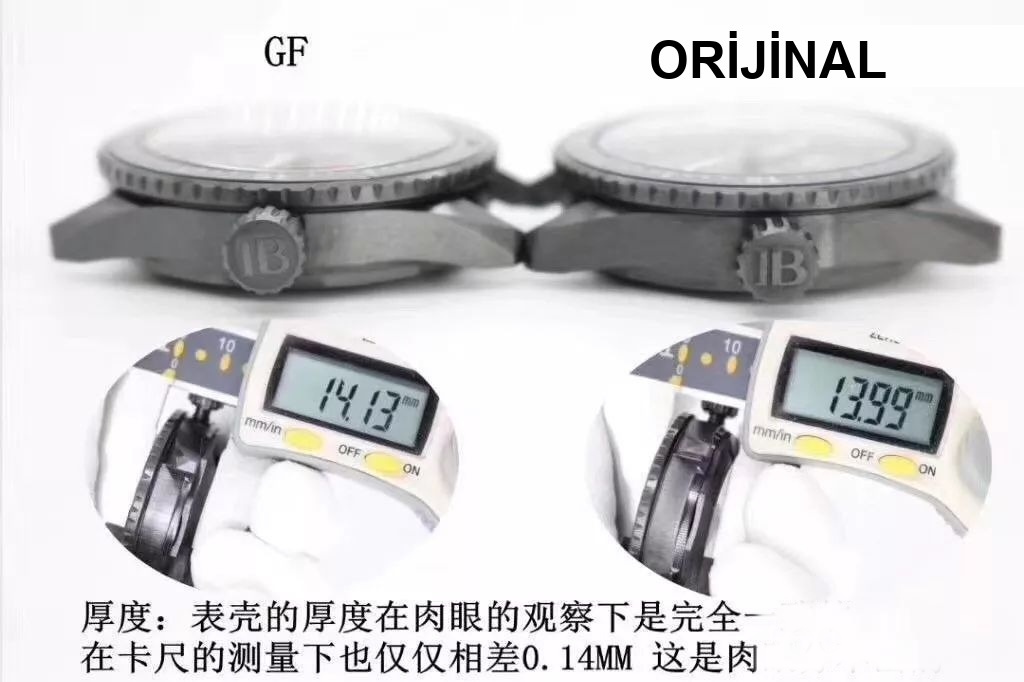 GF Factory Blancpain Fifty Fathoms seramik kasa 5000 serisi 43.6 mm replika saat orijinal karşılaştırmalı incelemesi — 5. fotoğraf