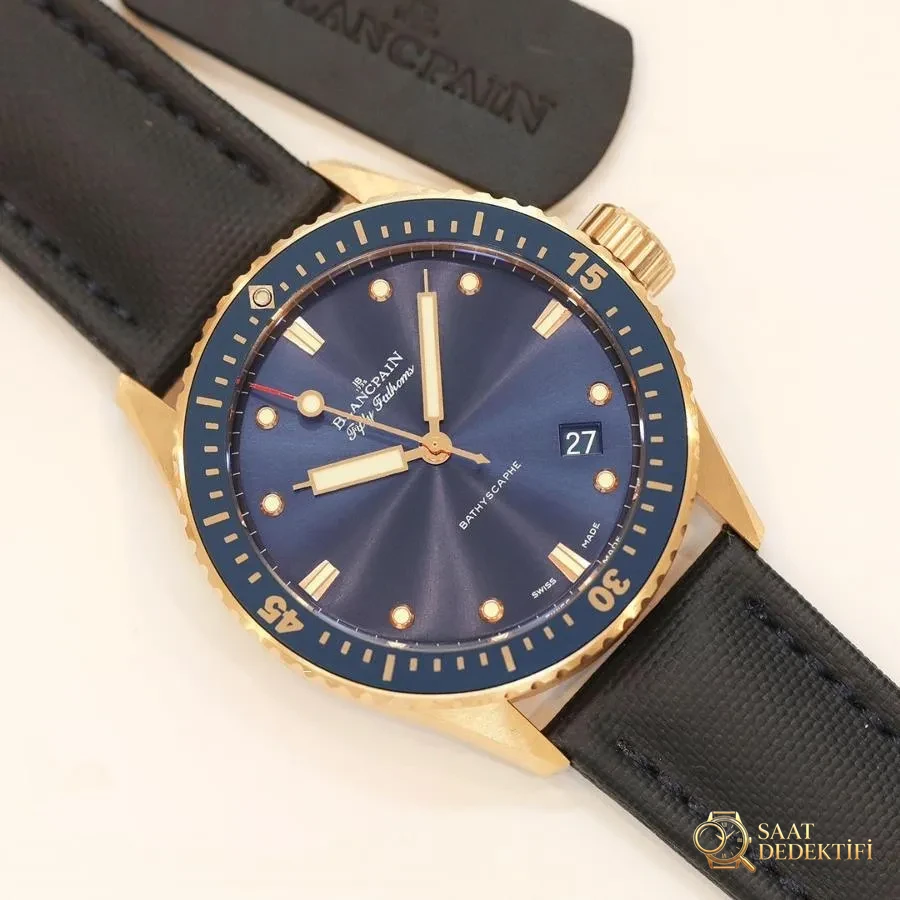 GF Factory Blancpain Fifty Fathoms serisi 5000-36S40-O52A saat - Kasa Profili ve Kurma Kolu İncelemesi