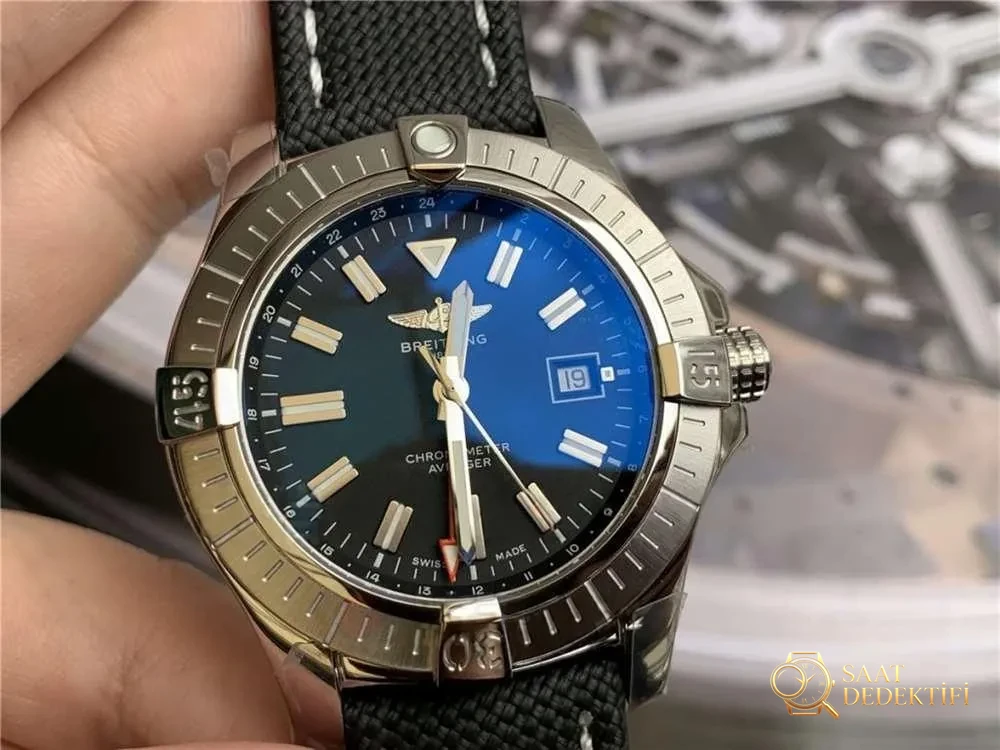 GF Factory Breitling Avenger 45 mm çift zaman dilimli saat işçilik incelemesi - Kadran Detayı ve Bezel İşçiliği