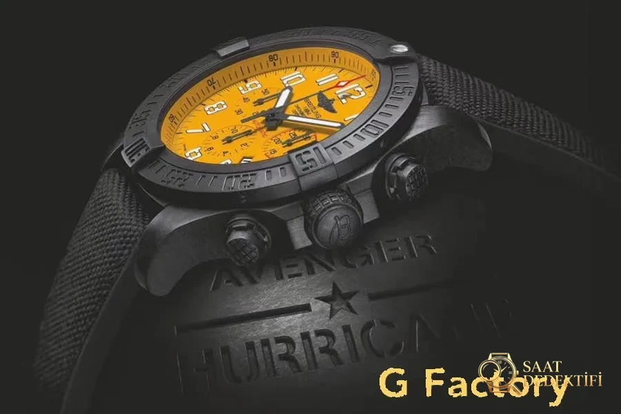 GF Factory Breitling Avenger 45 mm Hurricane model saat incelemesi - Kadran Detayı ve Bezel İşçiliği