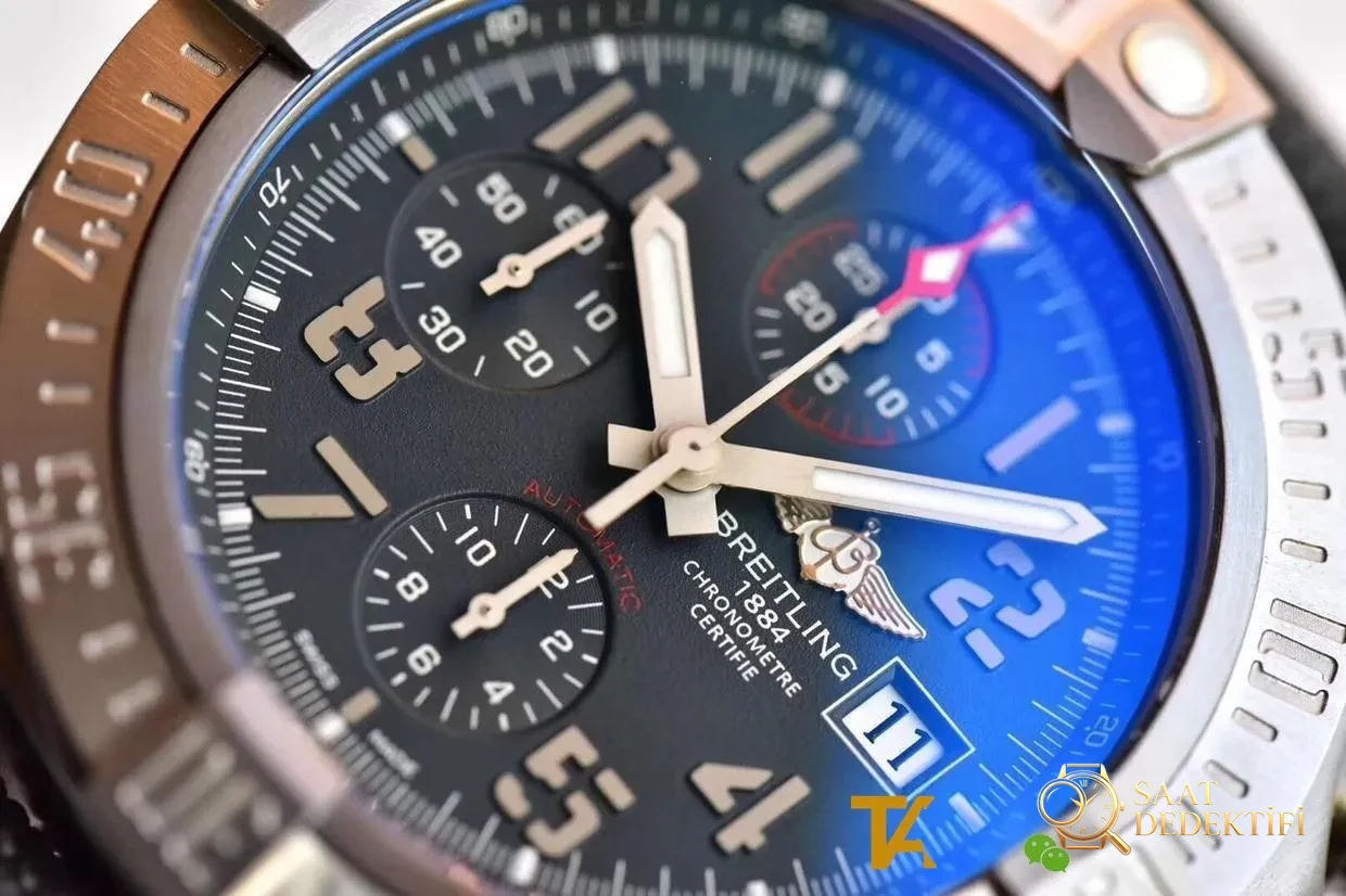 GF Factory Breitling Avenger gerçek-replika karşılaştırması ve orijinalle arasındaki fark nerede? - Kadran Detayı ve Bezel İşçiliği