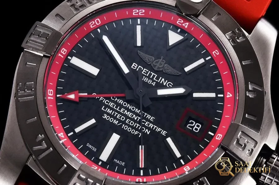 GF Factory Breitling Avenger II Black Steel V2 Kırmızı Kadran Saat İncelemesi - Kasa Profili ve Kurma Kolu İncelemesi