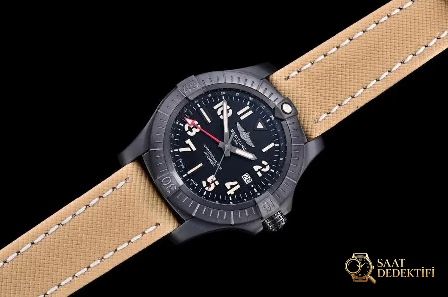 GF Factory Breitling Avenger Night Mission Kömür Siyahı Titanyum Kol Saati İncelemesi - Kadran Detayı ve Bezel İşçiliği