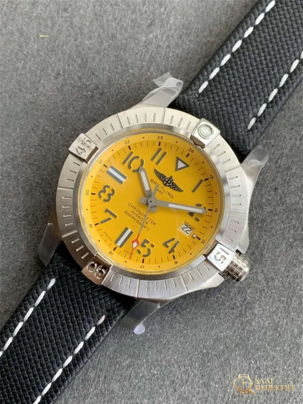 GF Factory Breitling Avenger Sarı Kurt «Asia2824 mekanizmalı» sağlam ve iddialı estetiğiyle öne çıkan saat - Kasa Profili ve Kurma Kolu İncelemesi