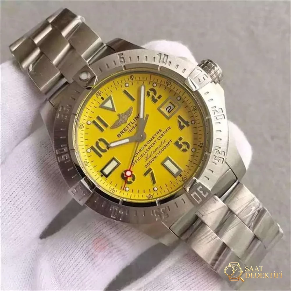 GF Factory Breitling Avenger Sarı Kurt «Asia2824 mekanizmalı» sağlam ve iddialı estetiğiyle öne çıkan saat - Bilezik, Toka ve Klips Mekanizması