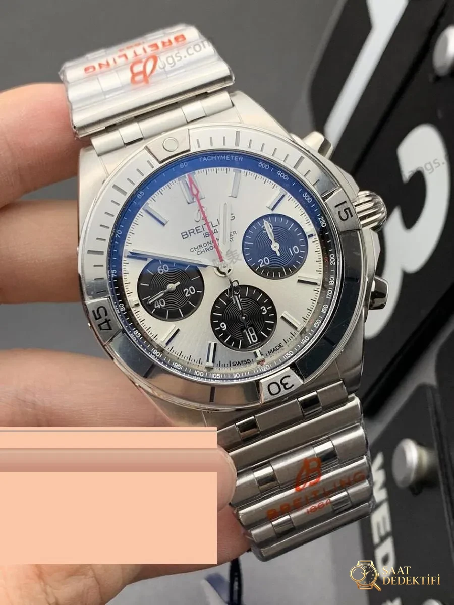 GF Factory Breitling B01 Kronograf Serisi 42 mm Bullet Bilezikli Kol Saati (Panda Kadran) İncelemesi - Kadran Detayı ve Bezel İşçiliği