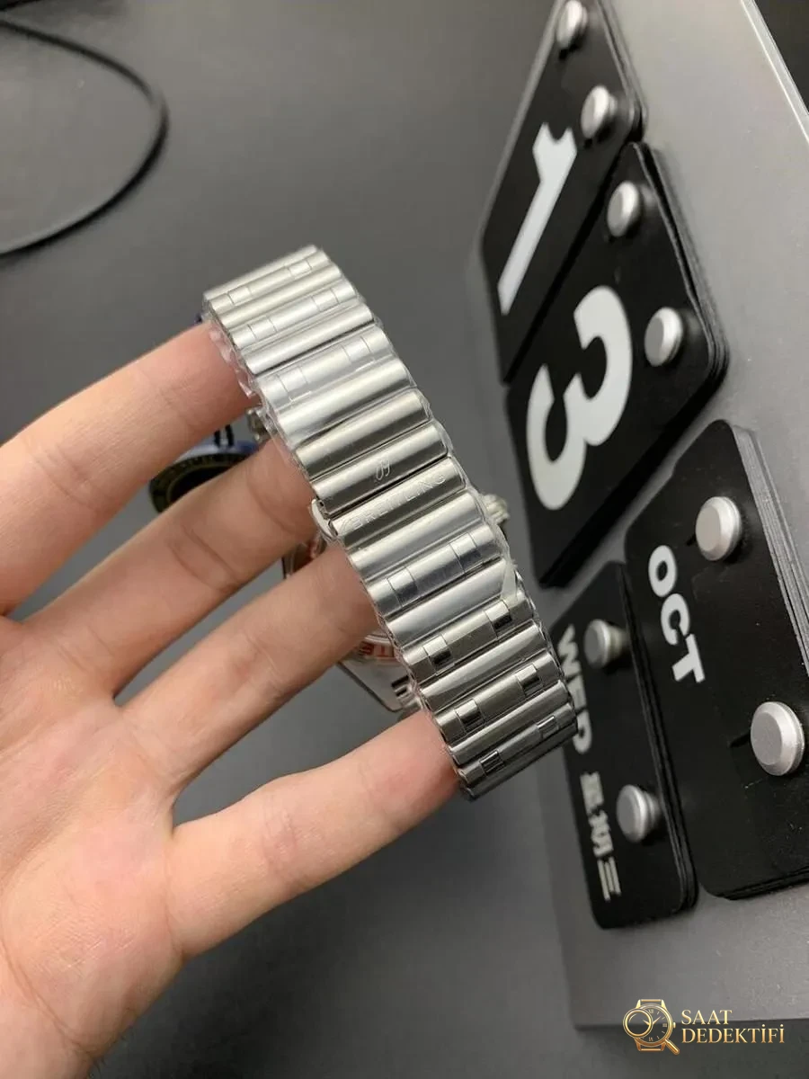 GF Factory Breitling B01 Kronograf Serisi 42 mm Bullet Bilezikli Kol Saati (Panda Kadran) İncelemesi - Makro Kadran ve İndeks İşçiliği