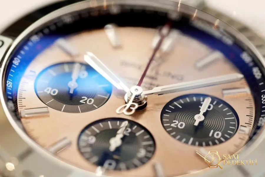 GF Factory Breitling B01 Kronograf serisi kol saati (bakır rengi kadran) incelemesi - Kasa Profili ve Kurma Kolu İncelemesi