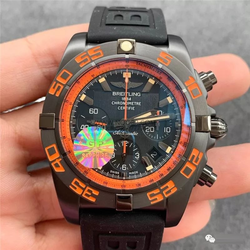 GF Factory Breitling Chronomat 44 Raven turuncu bezelli kronograf replika saatinin işçiliği nasıl? Almaya değer mi? — 3. fotoğraf