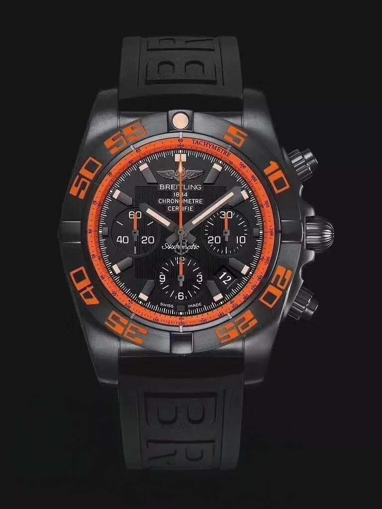 GF Factory Breitling Chronomat 44 Raven turuncu bezelli kronograf replika saatinin işçiliği nasıl? Almaya değer mi? - Arka Kapak ve Mekanizma Detayı