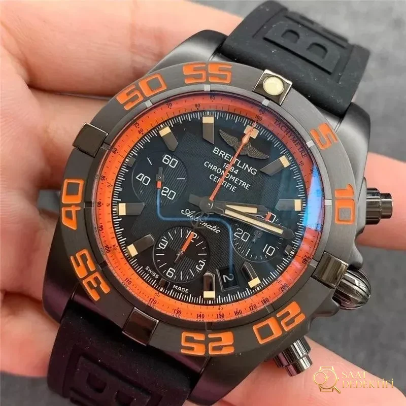 GF Factory Breitling Chronomat 44 Raven turuncu bezelli kronograf replika saatinin işçiliği nasıl? Almaya değer mi? - Toka İçi Mikro Ayar Mekanizması