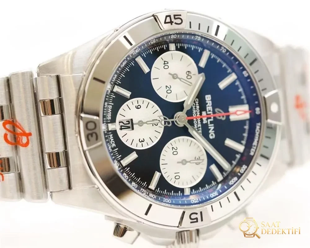 GF Factory Breitling Chronomat B01 kronograf replika saatte siyah kadranda renk farkı var mı? - Kasa Profili ve Kurma Kolu İncelemesi