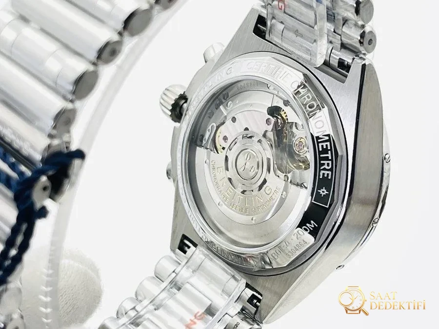 GF Factory Breitling Chronomat sağlam çelik dev, çok yönlü spor saat incelemesi - siyah kadran - Makro Kadran ve İndeks İşçiliği