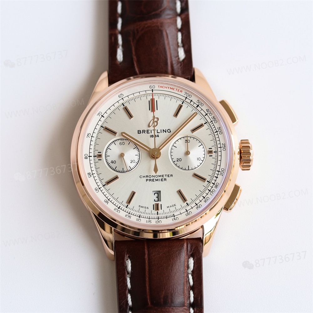 GF Factory Breitling Premier B01 Kırmızı Altın Kronograf Kol Saati (Daniel Wu ile aynı model) BR0118371G1P1 — 1. fotoğraf