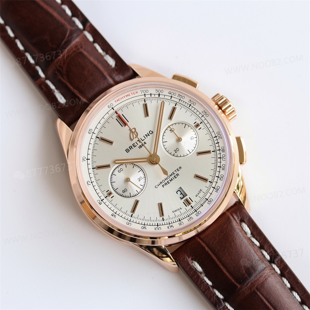 GF Factory Breitling Premier B01 Kırmızı Altın Kronograf Kol Saati (Daniel Wu ile aynı model) BR0118371G1P1 — 3. fotoğraf