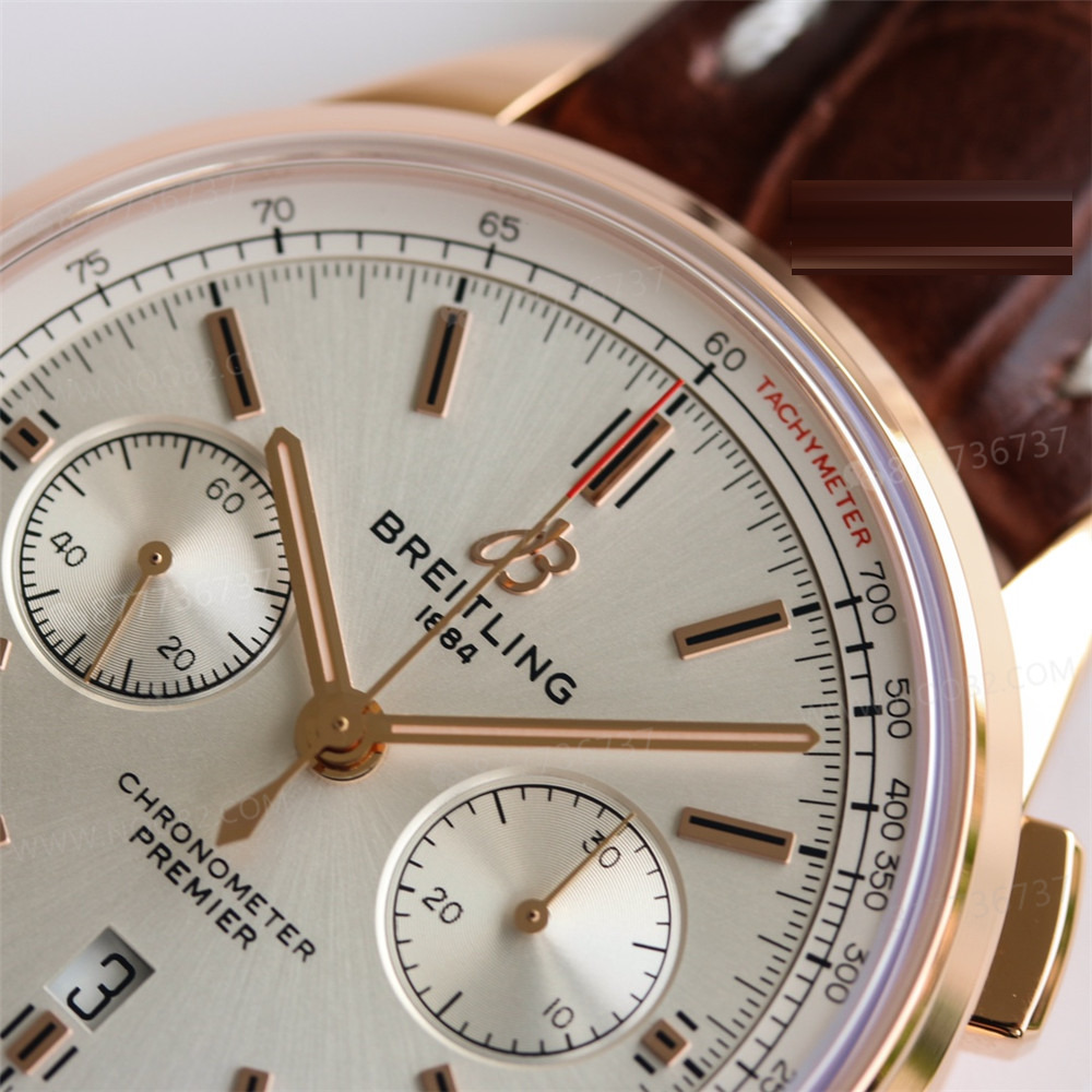 GF Factory Breitling Premier B01 Kırmızı Altın Kronograf Kol Saati (Daniel Wu ile aynı model) BR0118371G1P1 — 4. fotoğraf