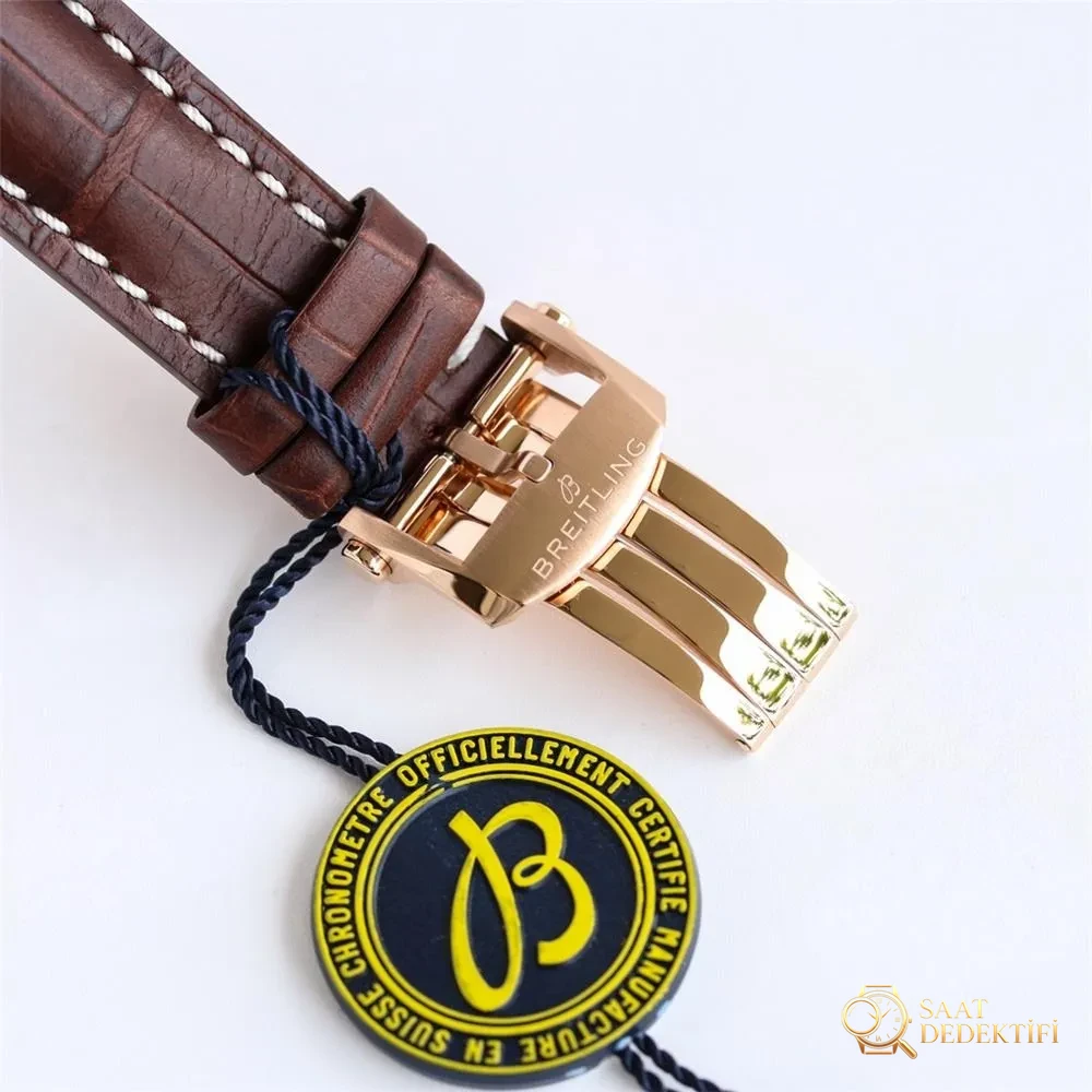 GF Factory Breitling Premier B01 Kırmızı Altın Kronograf Kol Saati (Daniel Wu ile aynı model) BR0118371G1P1 - Fosfor ve Super-LumiNova Gece Görünümü