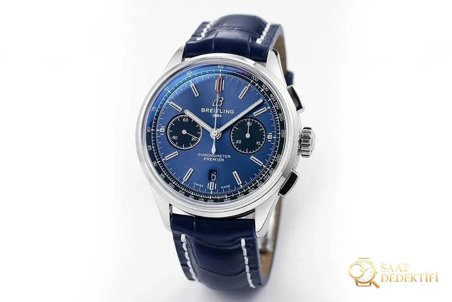 GF Factory Breitling Premier B01 serisi (mavi kadran) saat incelemesi - Kadran Detayı ve Bezel İşçiliği