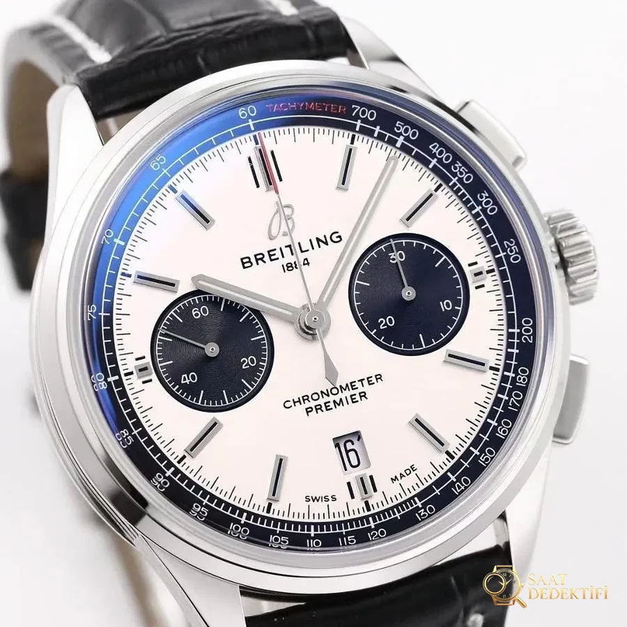 GF Factory Breitling Premier B01 serisi (panda kadran) saat incelemesi - Kasa Profili ve Kurma Kolu İncelemesi
