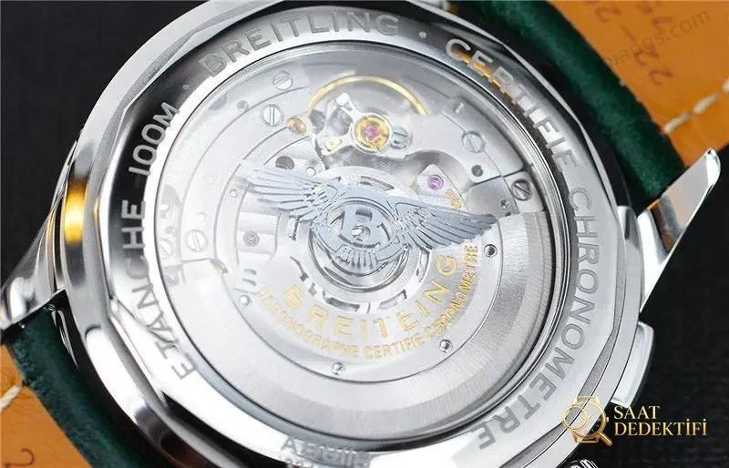 GF Factory Breitling Premier B01 yarış (yeşil kadran) saat incelemesi - Makro Kadran ve İndeks İşçiliği
