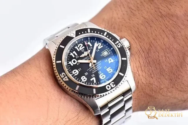 GF Factory Breitling Superocean 2. Nesil 44 mm 2824 mekanizmalı saat söküm ve orijinal karşılaştırmalı inceleme - Kadran Detayı ve Bezel İşçiliği