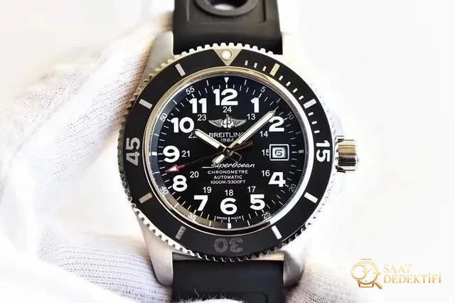 GF Factory Breitling Superocean 2. Nesil 44 mm 2824 mekanizmalı saat söküm ve orijinal karşılaştırmalı inceleme - Kasa Profili ve Kurma Kolu İncelemesi
