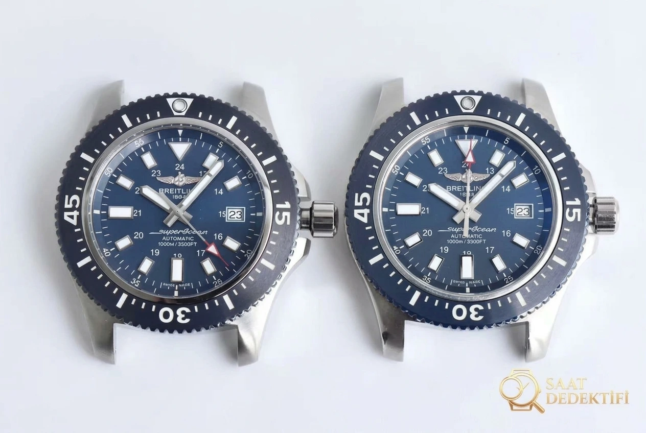 GF Factory Breitling Superocean 2. Nesil 44 mm 2824 mekanizmalı saat söküm ve orijinal karşılaştırmalı inceleme - Kadran İbreleri ve Saniye Akışı