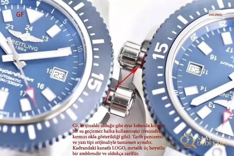 GF Factory Breitling Superocean 2. Nesil 44 mm 2824 mekanizmalı saat söküm ve orijinal karşılaştırmalı inceleme - Mekanizma Çark Dizilimi ve Taş Yatakları