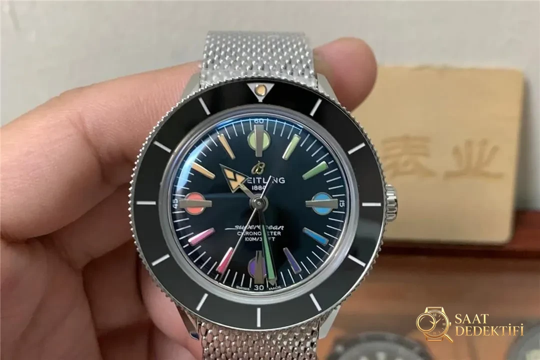 GF Factory Breitling Superocean Heritage 57 Capsule Serisi A103701A1B1A1 Saat İncelemesi - Kadran Detayı ve Bezel İşçiliği
