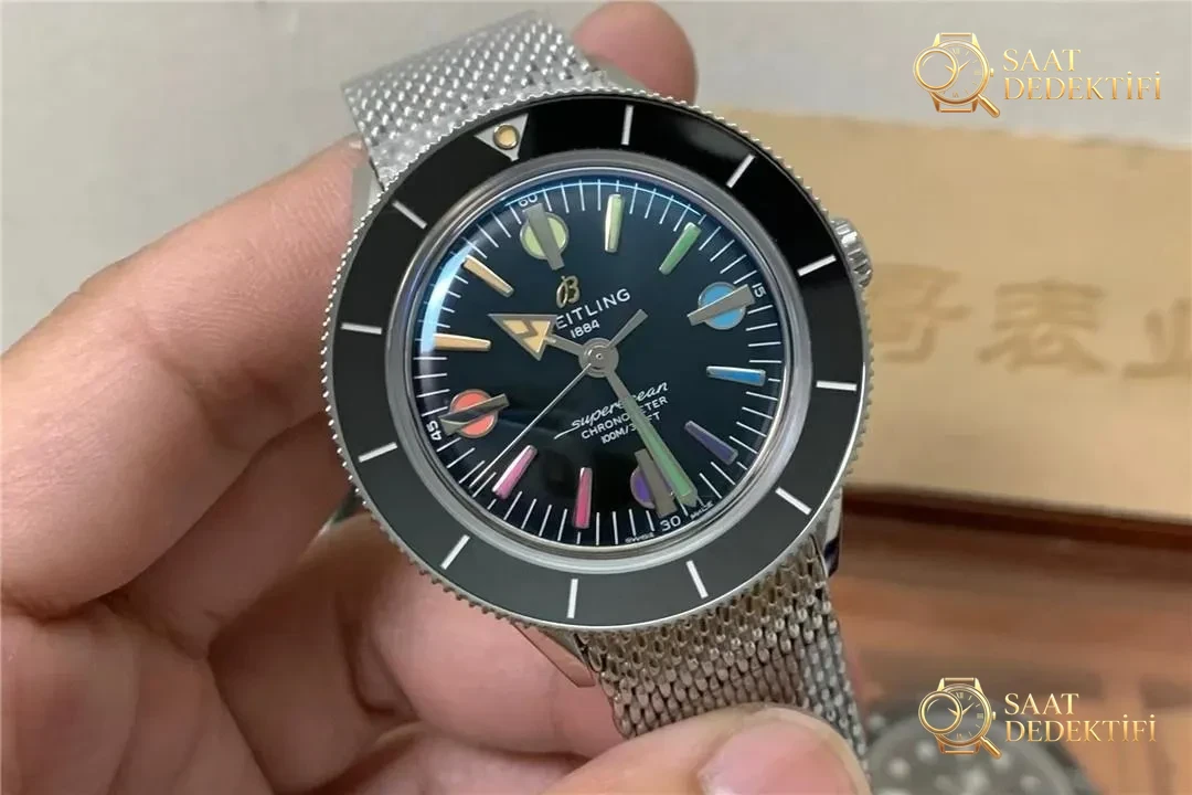 GF Factory Breitling Superocean Heritage 57 Capsule Serisi A103701A1B1A1 Saat İncelemesi - Kasa Profili ve Kurma Kolu İncelemesi