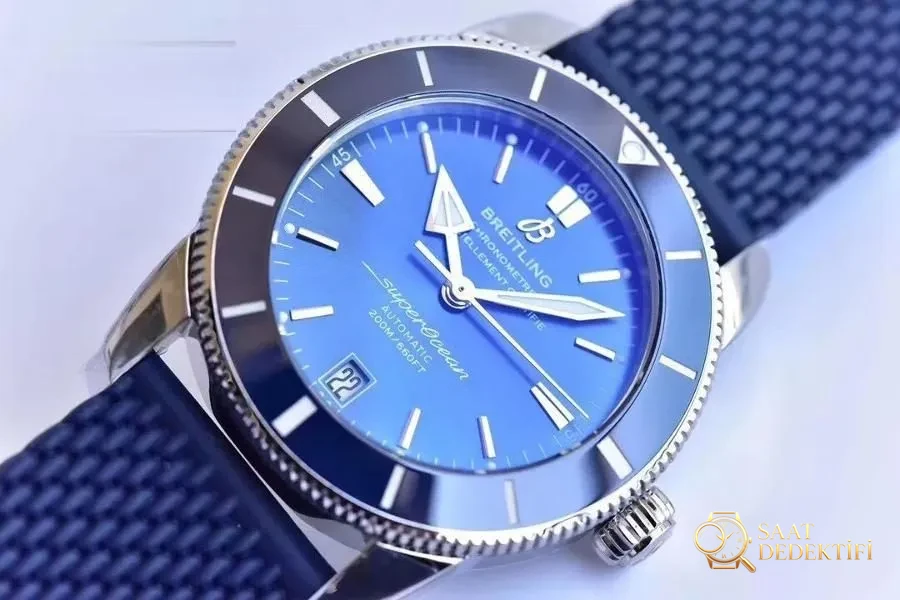 GF Factory Breitling Superocean Heritage II Serisi (Mavi Kadran) Kol Saati - Kasa Profili ve Kurma Kolu İncelemesi