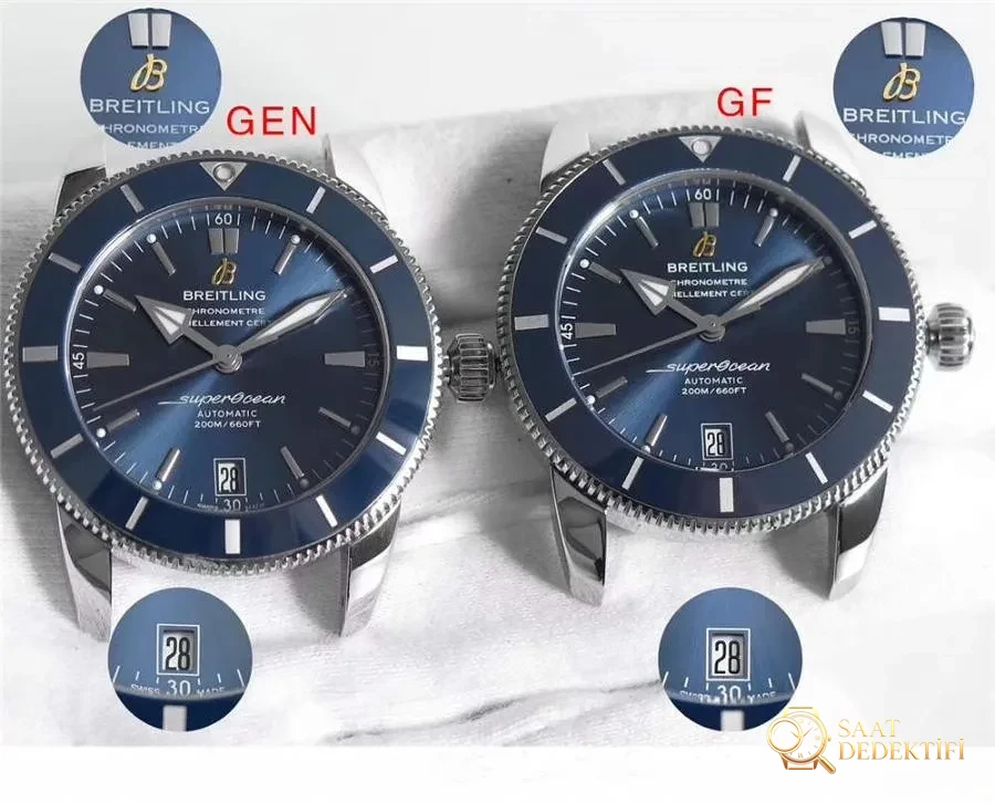 GF Factory Breitling Superocean Heritage İkinci Nesil gerçek-replika karşılaştırmalı incelemesi - Makro Kadran ve İndeks İşçiliği