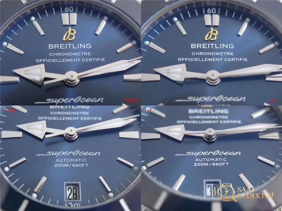 GF Factory Breitling Superocean Heritage İkinci Nesil gerçek-replika karşılaştırmalı incelemesi - Fosfor ve Super-LumiNova Gece Görünümü